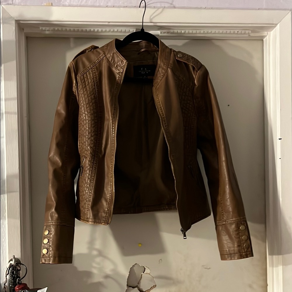 Light brown leather jacket